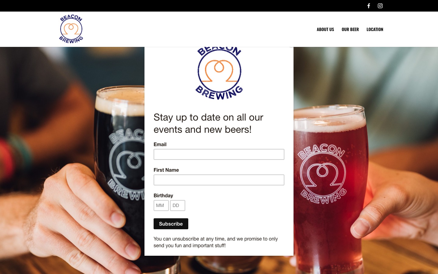 The current homepage